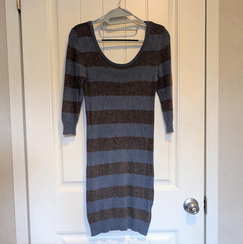 We The Free Blue and Gray Knit Sweater Dress